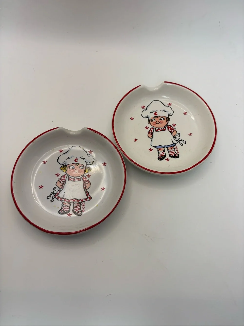 Vintage Campbell's Kids Ceramic Spoon Rest Set of 2